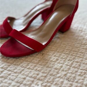 Dream Pairs Red Block Heel Sandals